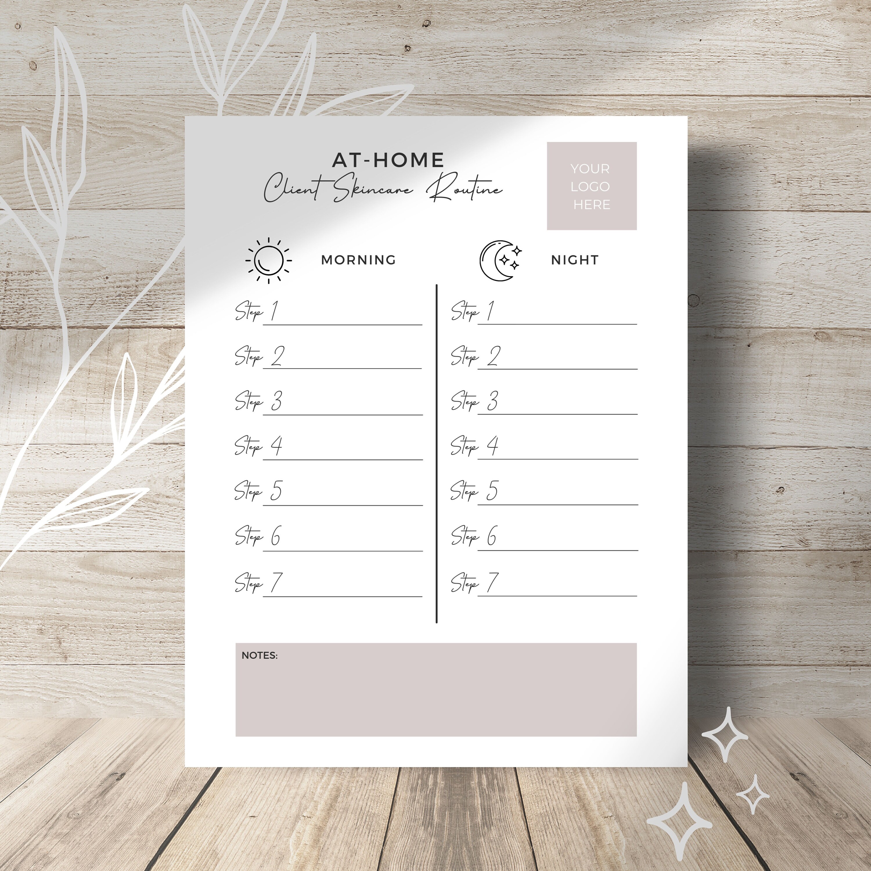 At Home Client Skincare Routine | Skin Routine Guide Template ...