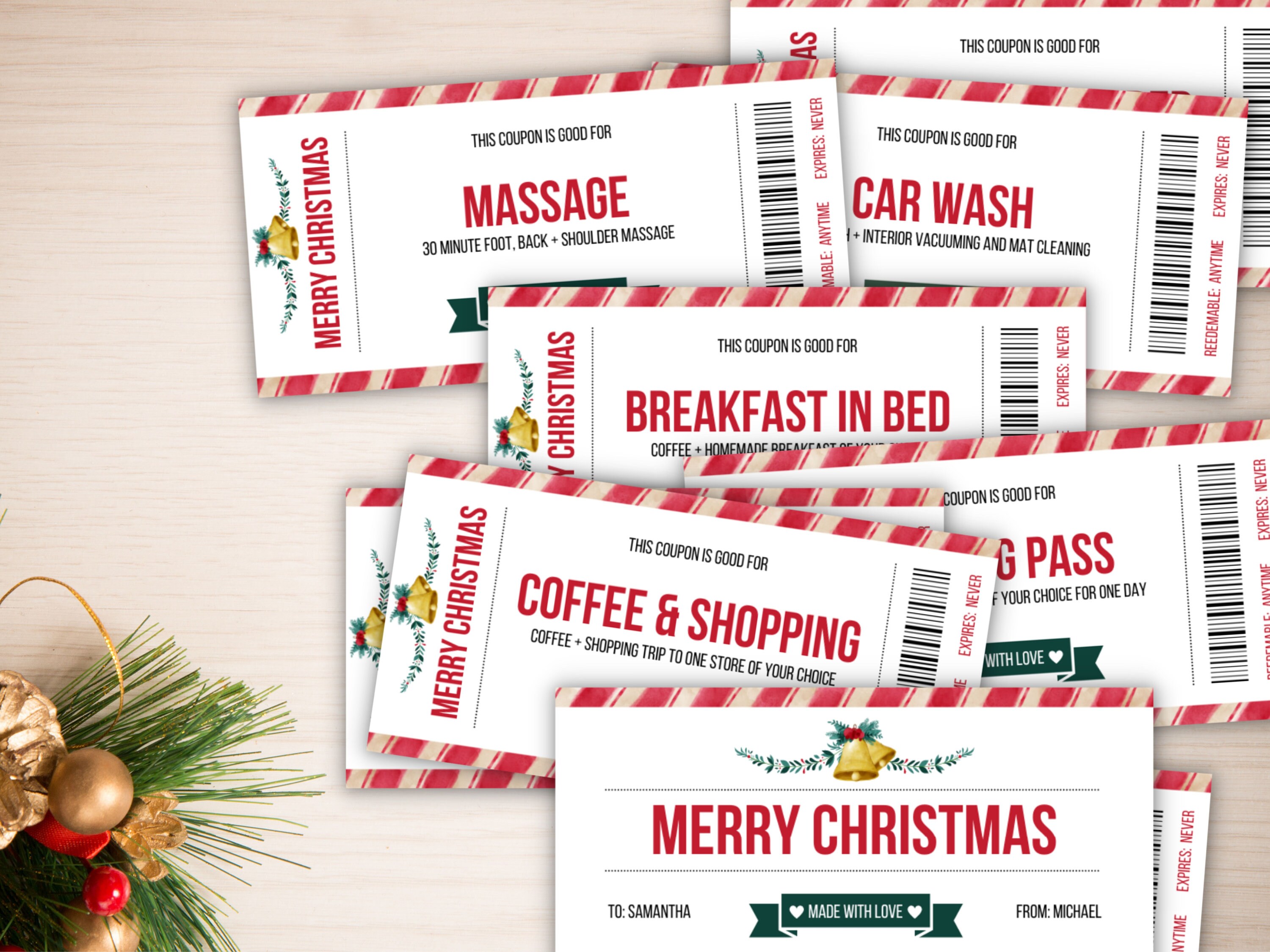 Editable Christmas Coupon Book Template Printable Christmas Coupon ...