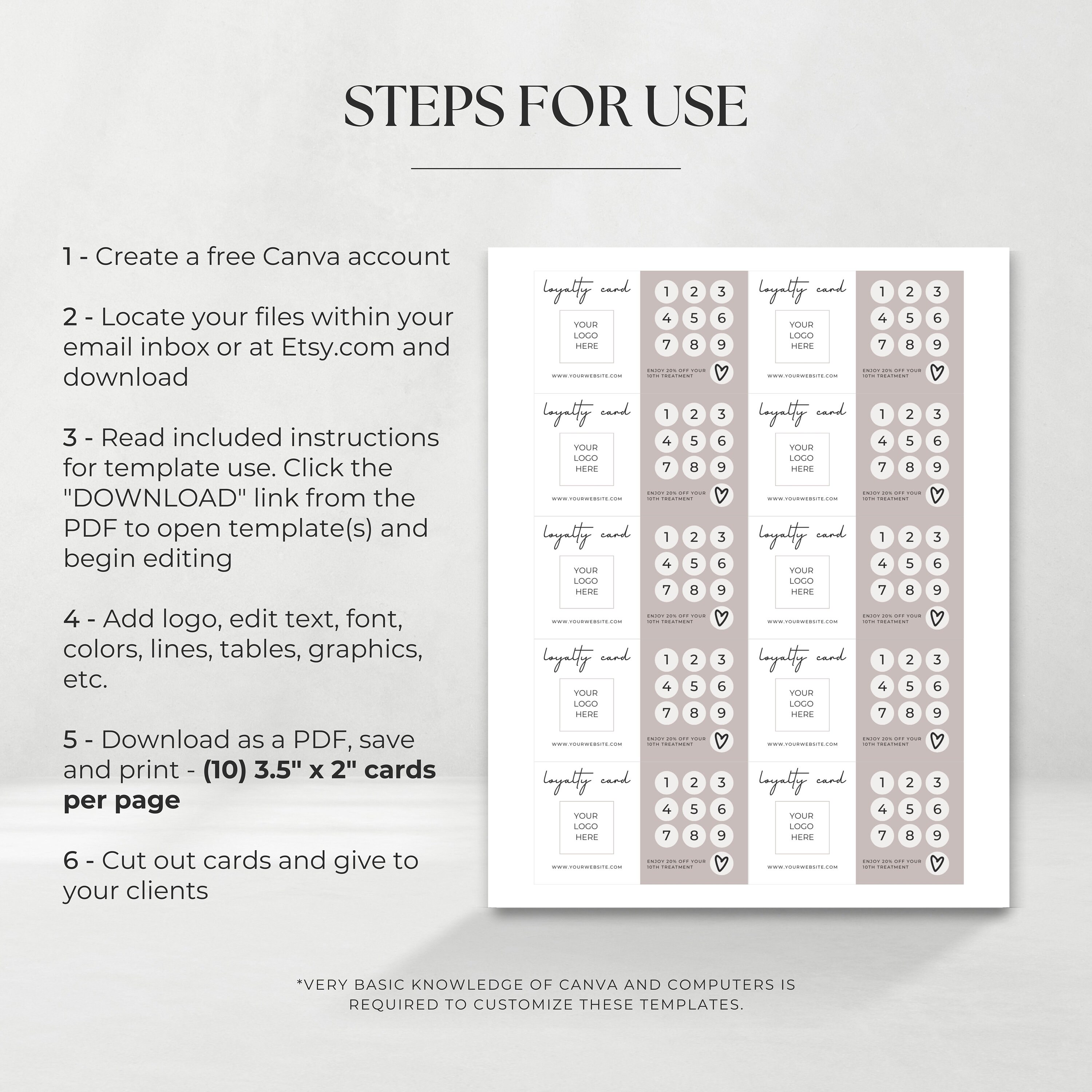 Loyalty Card Template Editable | Printable Loyalty Card | Reward Card ...