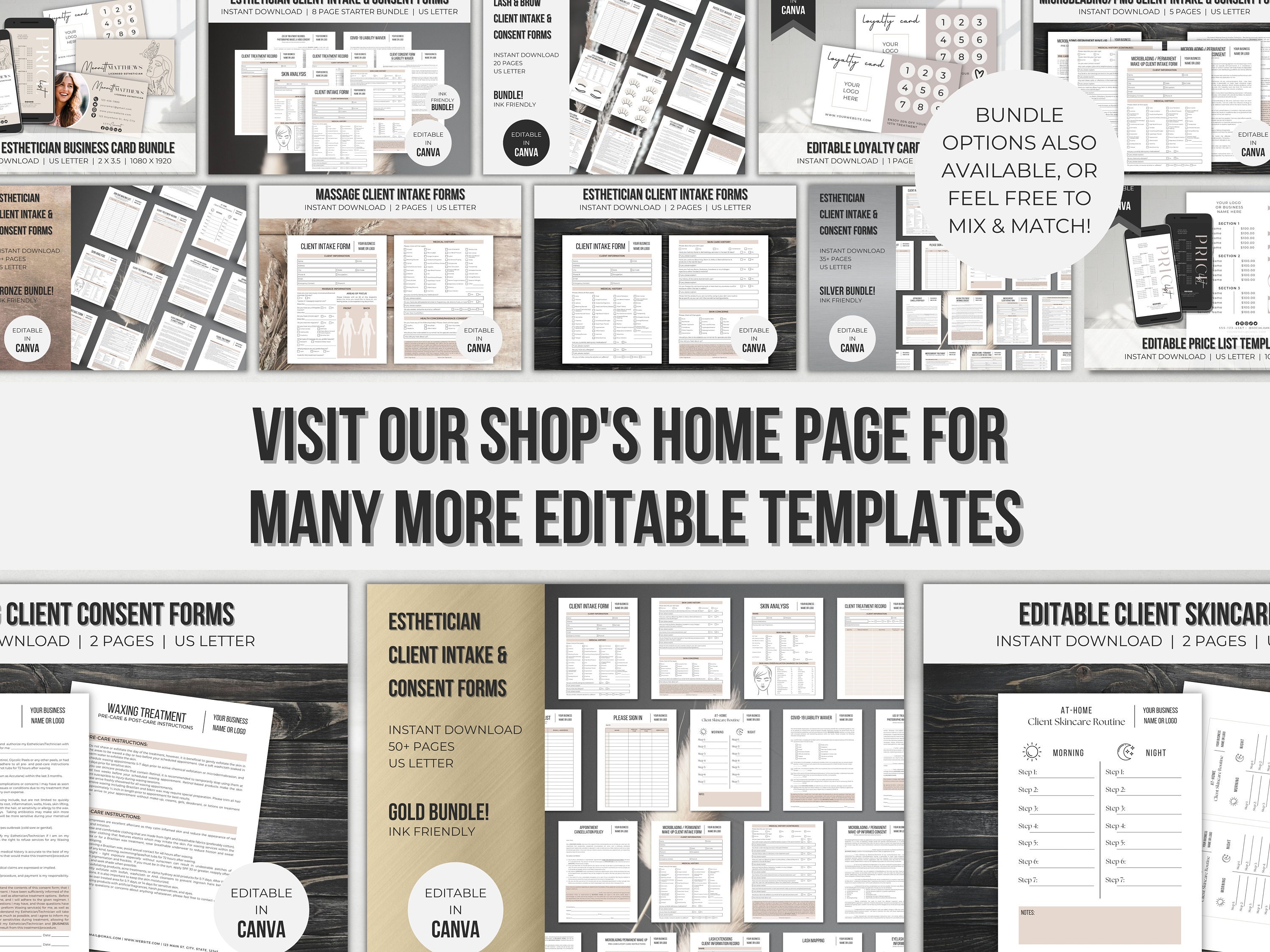 Sign in Sheet Editable | Salon Sign in Sheet | Esthetician Forms ...