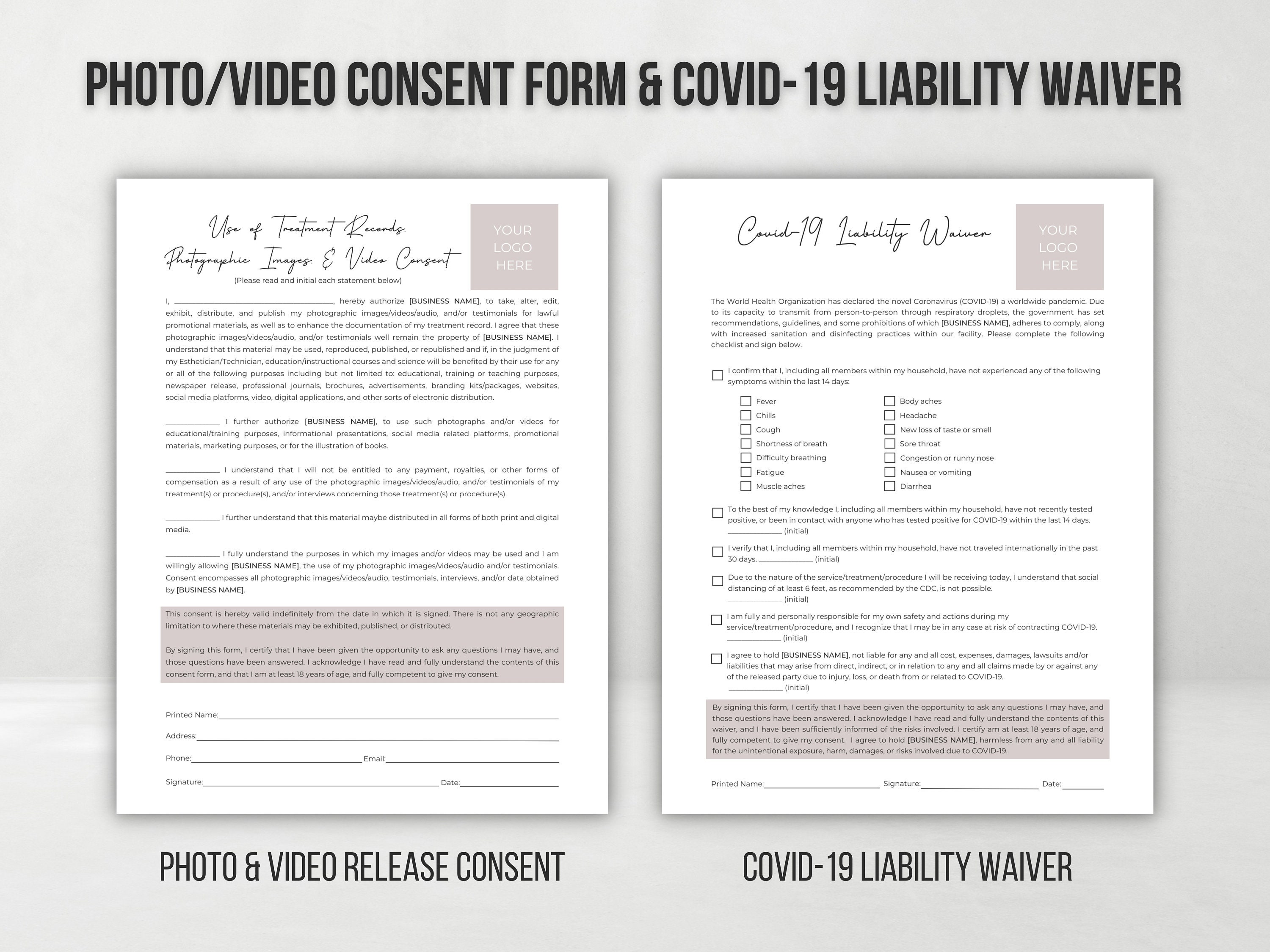 Editable Esthetician Client Consent Forms | Facial Consent Forms ...