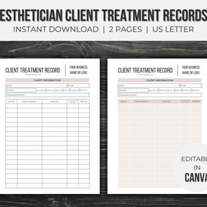 Klantbehandelingsrecord bewerkbaar | Behandelingslogboek | Schoonheidsspecialiste Froms | Schoonheidsspecialiste Zakelijk | Directe download