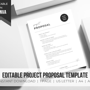 Project Proposal Template Editable | Interior Design Project Proposal | Proposal Template | Project Plan | Instant Download
