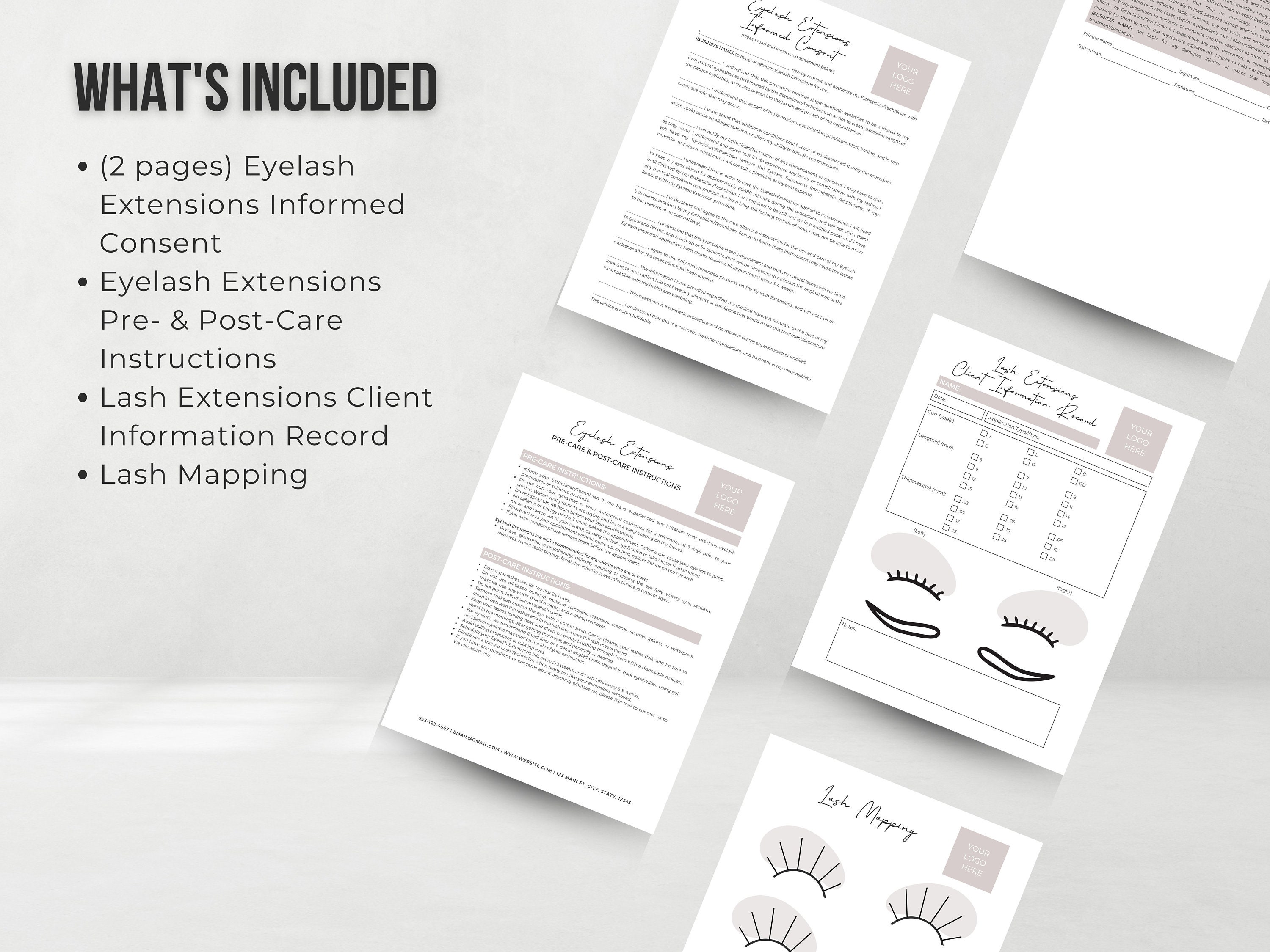 Editable Eyelash Extensions Client Consent Forms | Lash Extensions ...