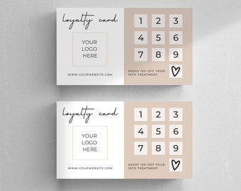 Editable Loyalty Card Template | Loyalty Card Template Hair | Loyalty Card Nails | Lash Loyalty Card | Loyalty Cards | Editable Template