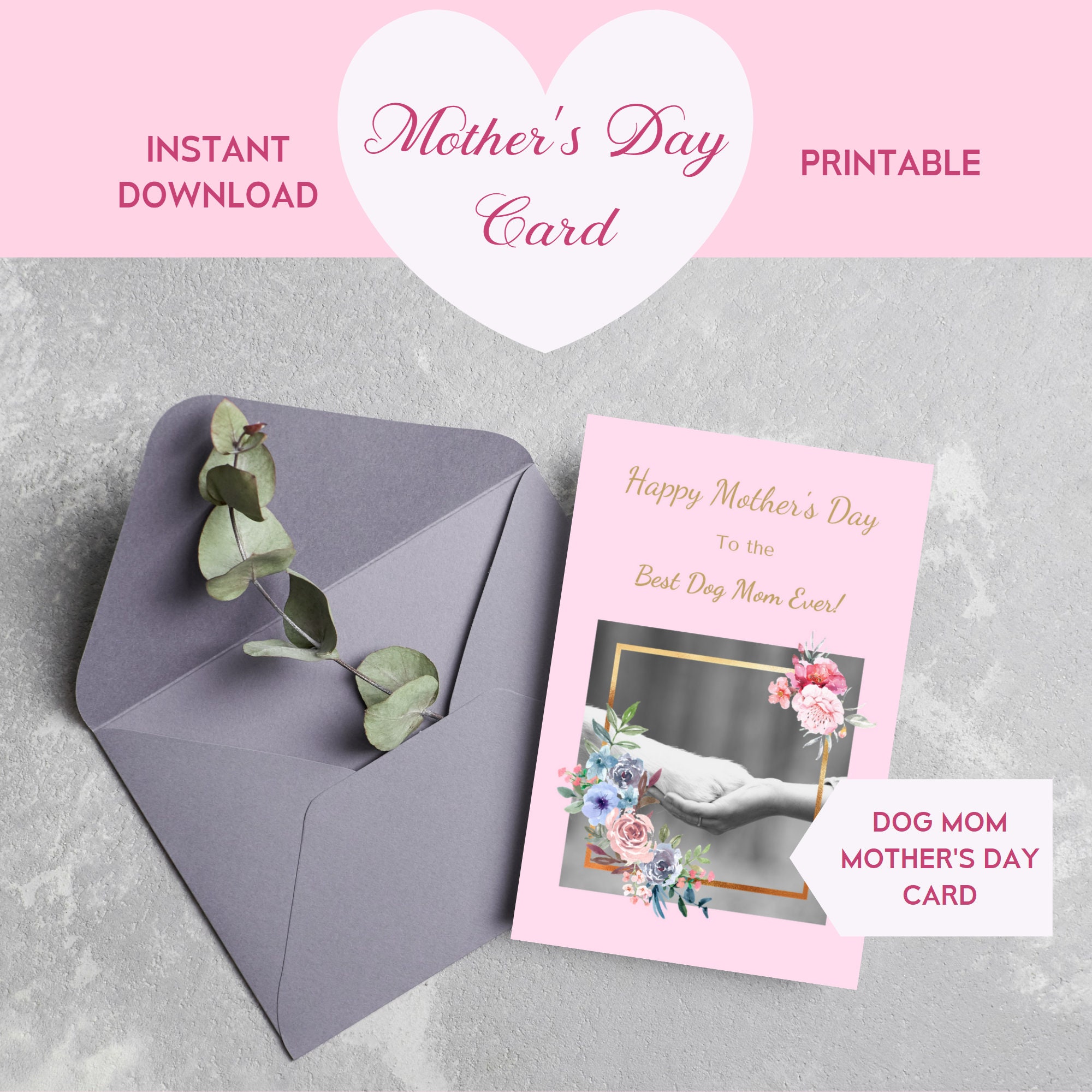 Happy Mother's Day Best Dog Mom Ever Card Printable