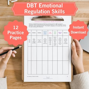 Emotional Regulation DBT Skills Workbook Canva Editable Printable ...