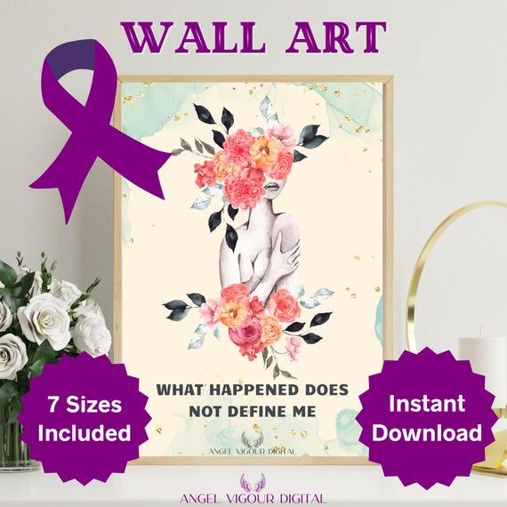 Motivational Trauma Awareness Wall Art | Printable Healing Quote | Supportive Decor for Mental Health | Self Compassion Gift Idea