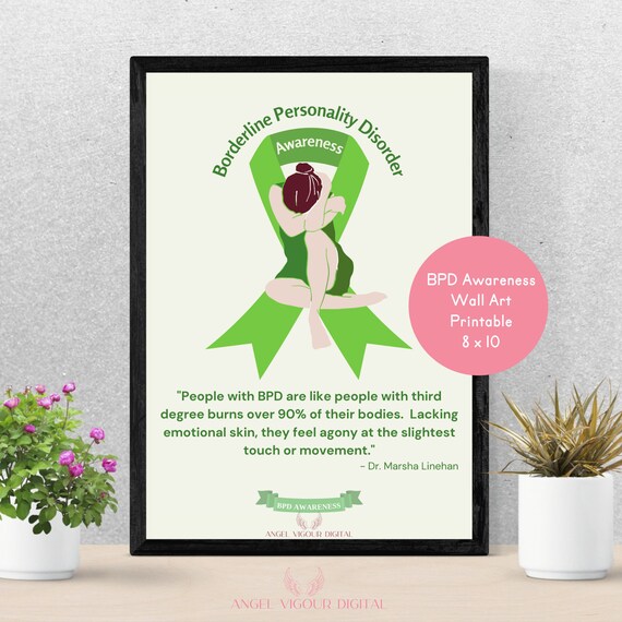 BPD Awareness wall art printable Marsha Linehan Quote "People with BPD..."