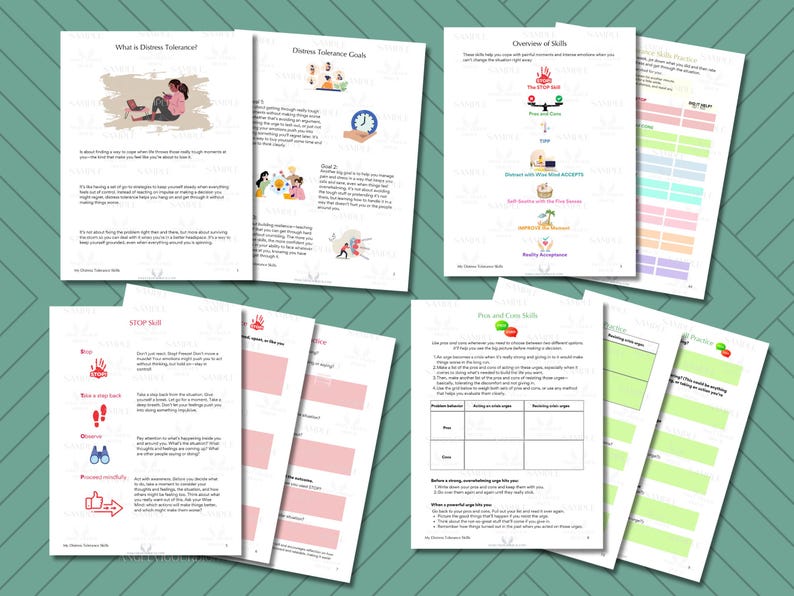 DBT Distress Tolerance Skills Workbook Gift Idea | Instant Download ...