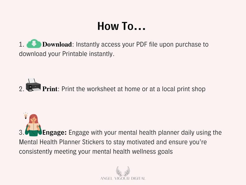 Printable Mental Health Planner Stickers 570 Stickers Affirmations Mood ...