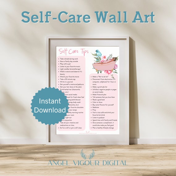 Self-Care Wall Art | Positive Affirmations | Motivational Wall Decor | Self-Care Tips