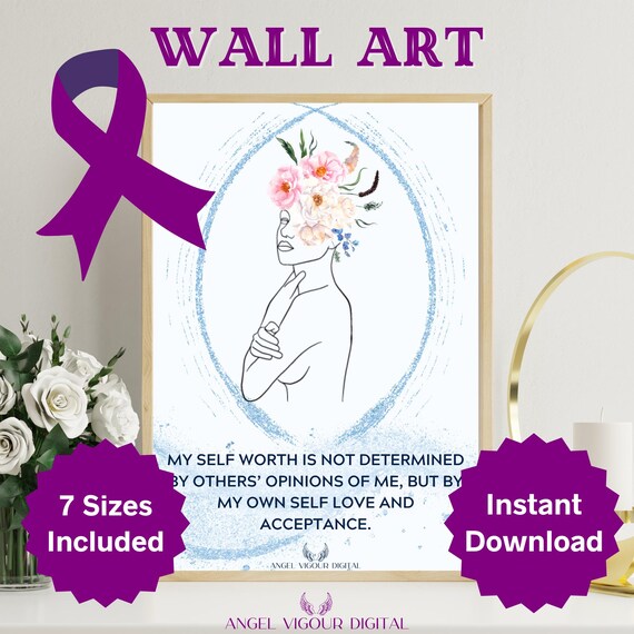 Trauma Healing Wall Art Print | Inspirational Quote for Trauma Recovery | Mental Health Awareness Decor | Self Worth Gift Idea