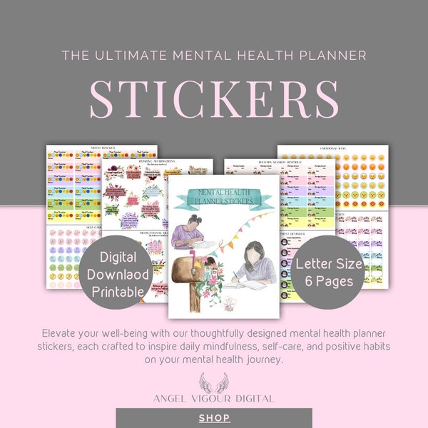 The Ultimate Printable Mental Health Planner Stickers