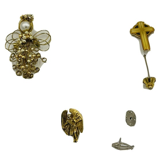 Vintage Lot of Religious Christian Brooch Pins An… - image 1