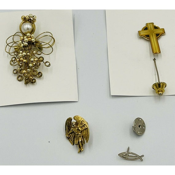 Vintage Lot of Religious Christian Brooch Pins An… - image 2