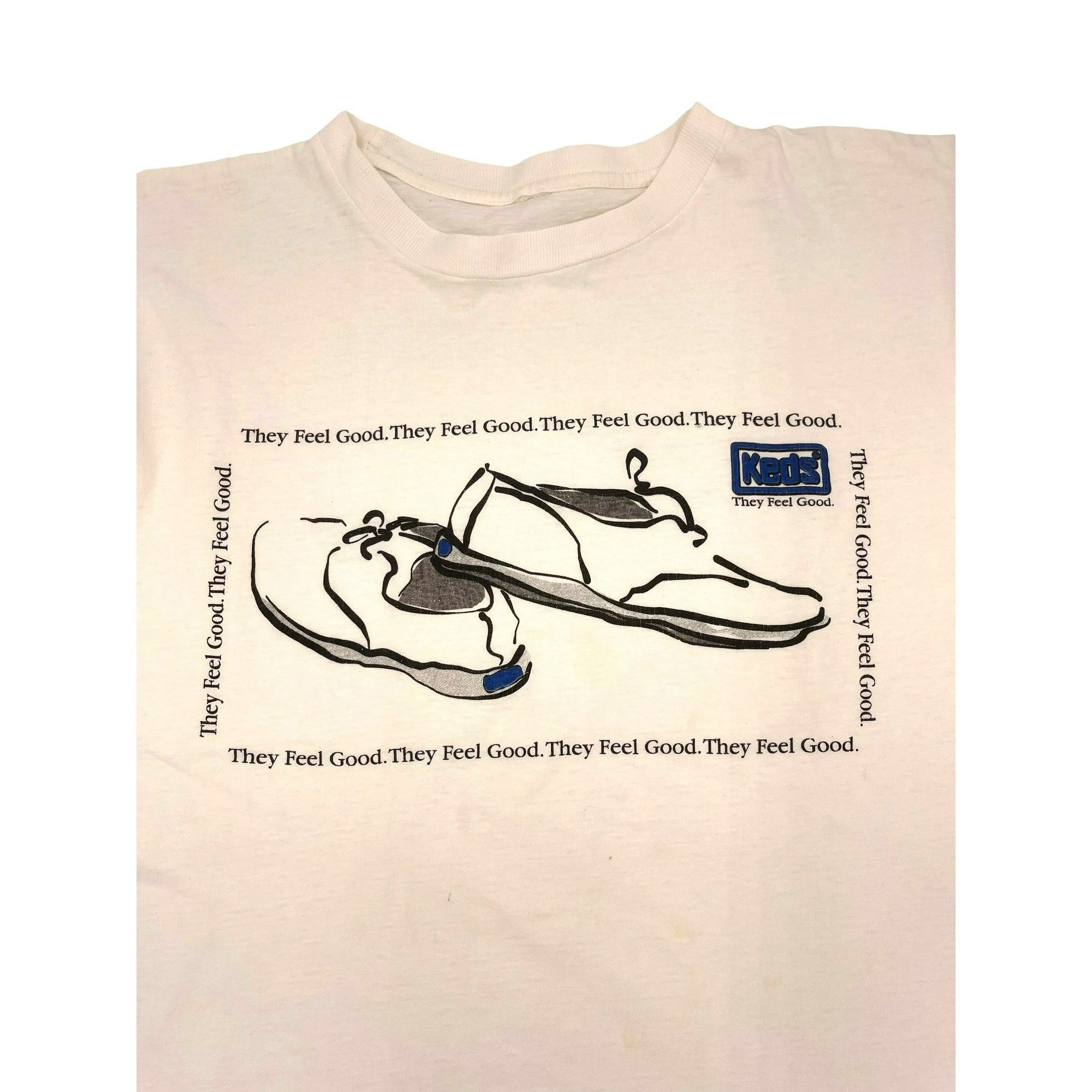 Vintage Single Stitch Keds Tee T Shirt They Feel Good No Tag