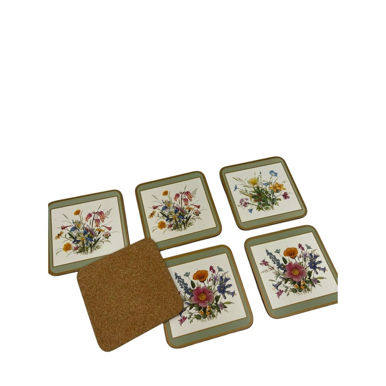 Vintage Pimpernel Cork Backed Coaster Set of 6 English Life Etsy