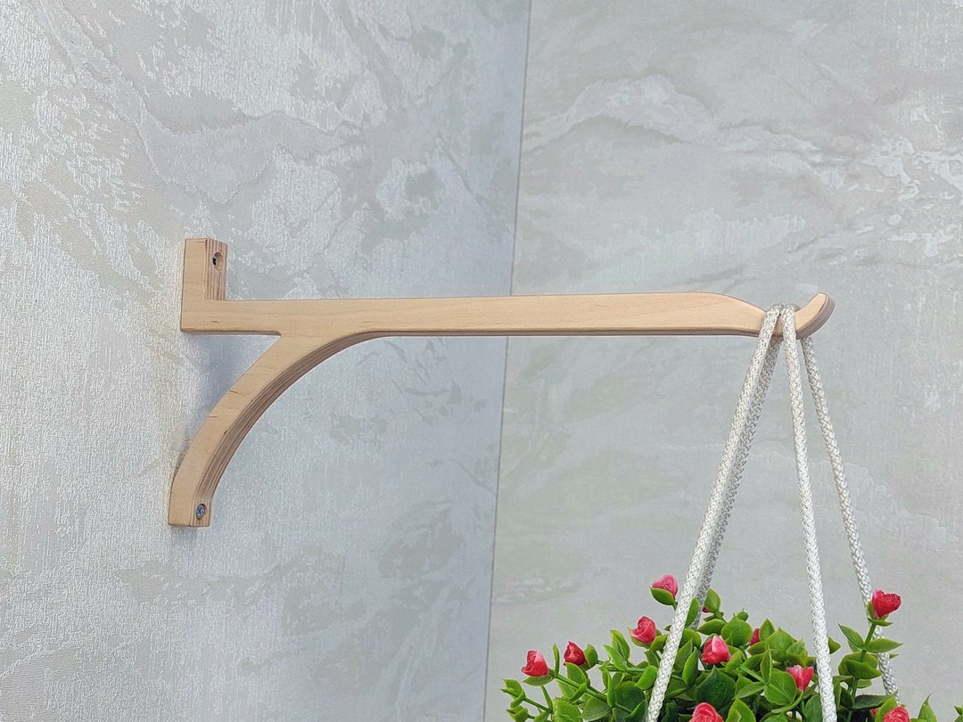 Wall Hanging Plant Hook 12 Inch. Wood Wall Plant Hook. Wood Plant