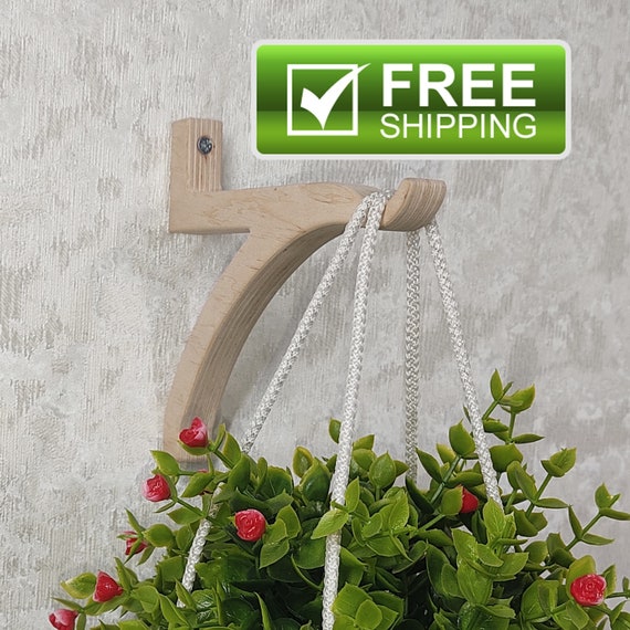 Plant Holder. Wood Wall Plant Hook. Wood Plant Hanger. Indoor Etsy