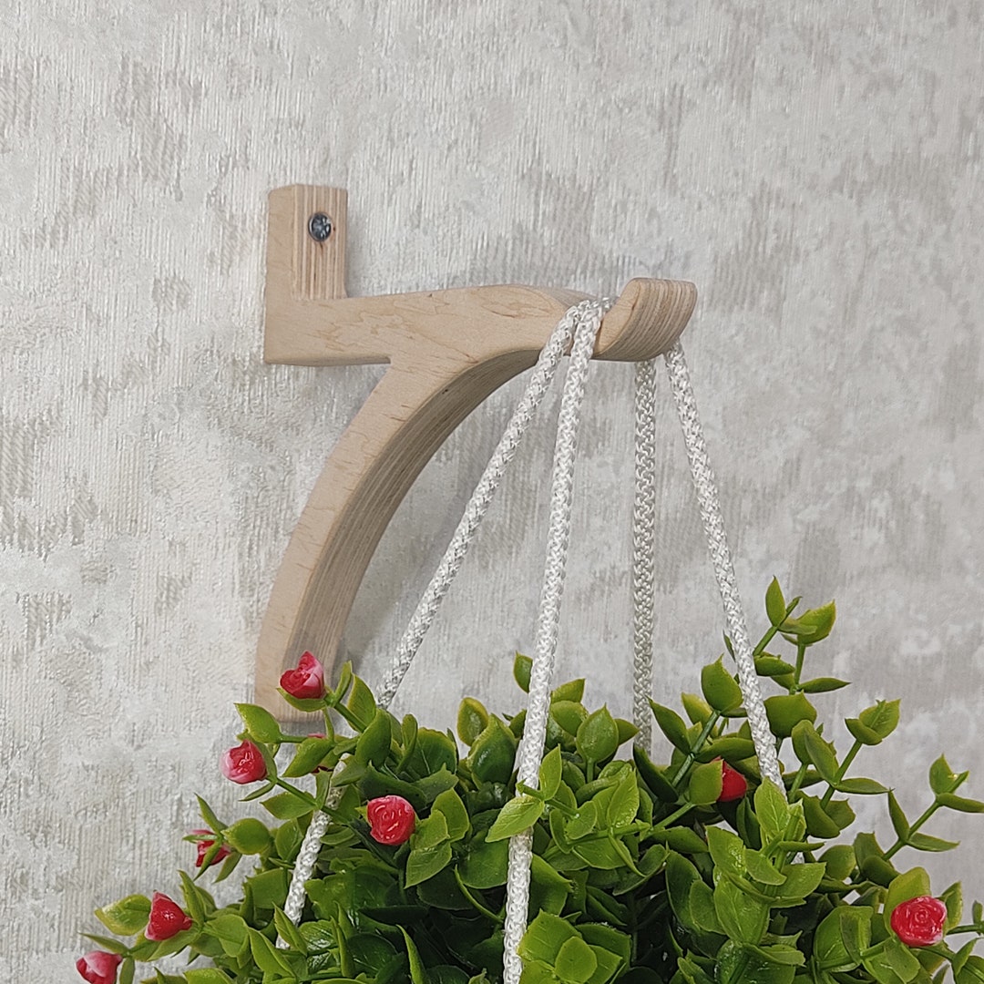 Wooden Plant Holder. Wood Wall Plant Hook. Wood Plant Hanger. Etsy