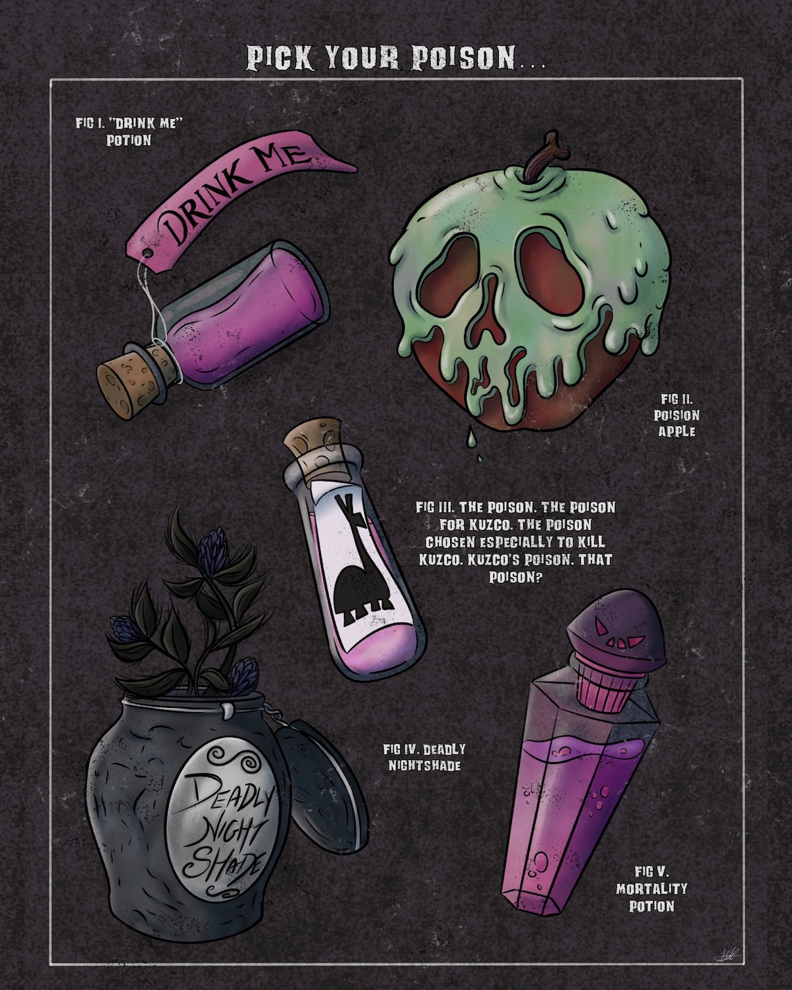 Pick Your Poison Animation Inspired Art Print Etsy