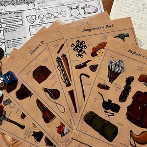 Zestaw miniaturowych nadruków D&D Packs - wydruki inspirowane grami RPG
