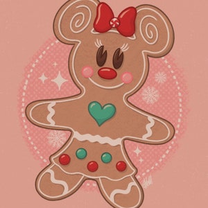 Gingerbread Minnie - Theme Parks and Animation Inspired Art Print
