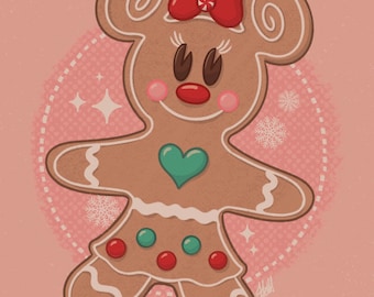 Gingerbread Minnie - Theme Parks and Animation Inspired Art Print