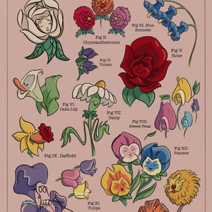 Die Blumen - Zeichentrickfilm inspiriert Kunstdruck