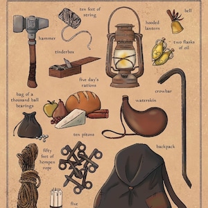 Burglar’s Pack – wydruk artystyczny inspirowany RPG