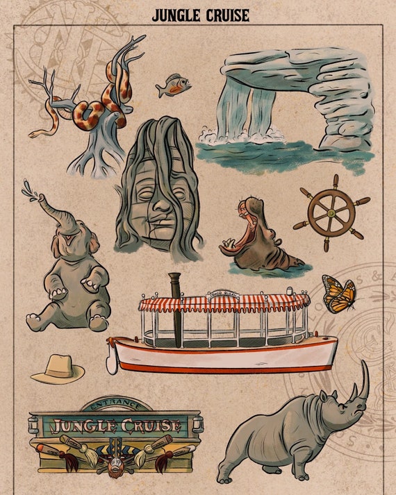 ディズニー　ジャングルクルーズ　絵　アート　レア disney fine art Disney - ディズニーリゾート物語 ジャングルクルーズ クリアアートの