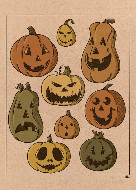 Jack O Lanterns  - Halloween Inspired Art Print