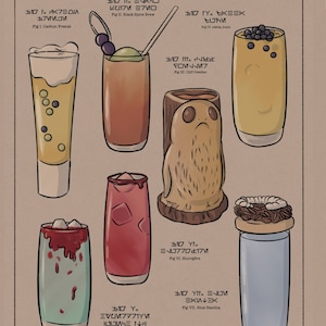 Oga’s Cantina Drinks II - Theme Parks Inspired Art Print