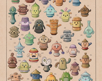 Gyroids of New Horizons - Video Game Inspired Art Print
