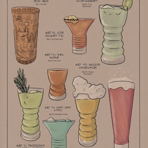 Oga’s Cantina Drinks I - Theme Parks Inspired Art Print