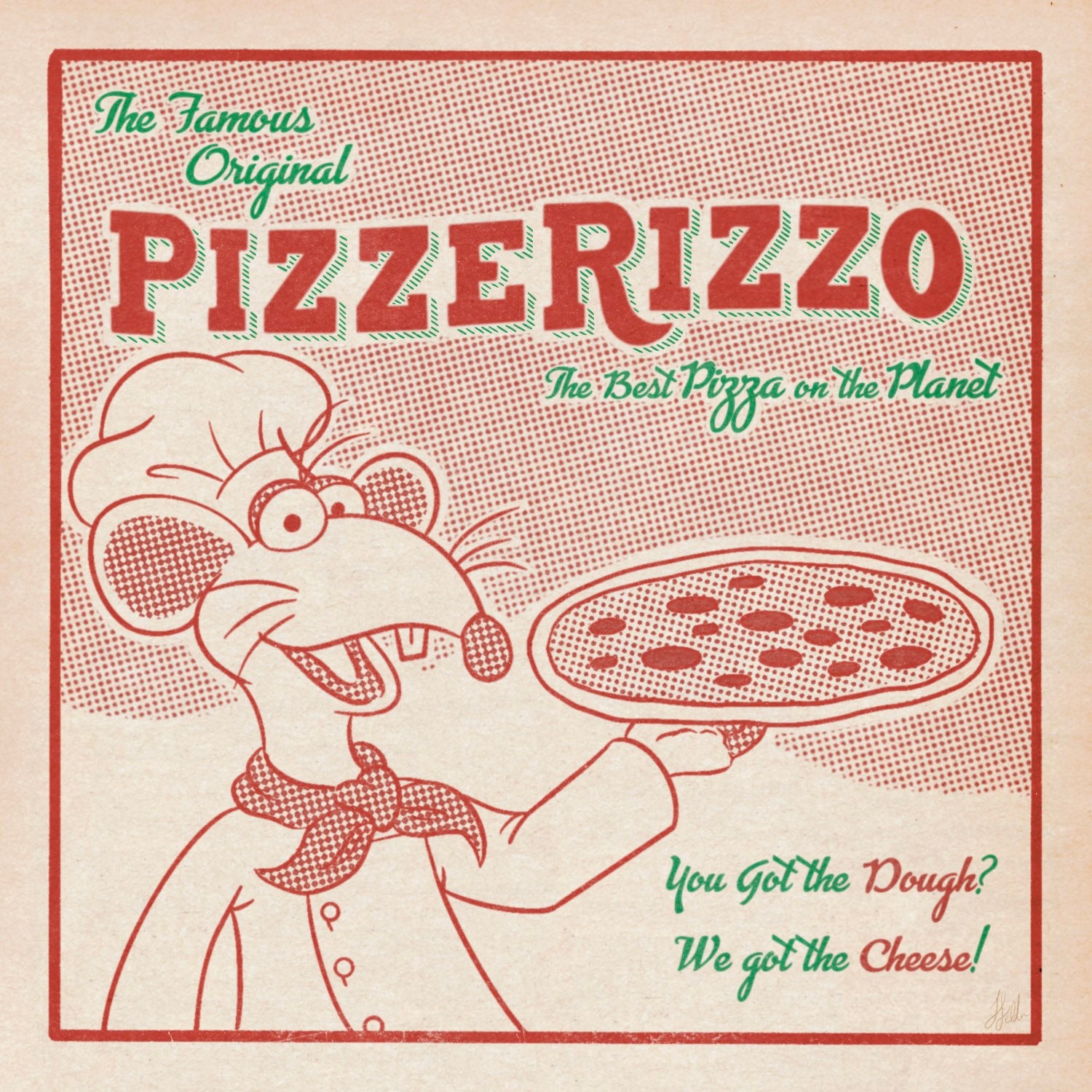 Tacky Vintage Pizza Box Art Board Print for Sale by F2GClothing