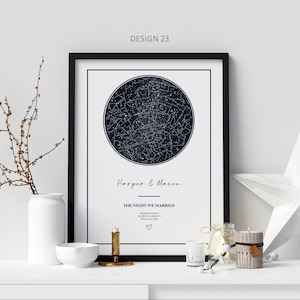 Personalized Star Map Print | Custom Constellation Poster | Anniversary Gift for Couple | Unique Night Sky Wall Art Decor