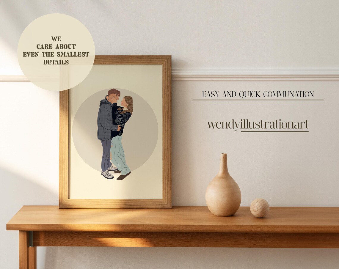 Custom Loved One Portrait ,drawing Commission From Photo ,faceless