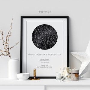 Star Map Wall Art | Custom Star Map by Date | The Night We Met | Where We Met | First Date Map | Gifts for Couples | Relationship Map