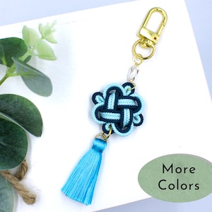 Knot Keychain, Handmade Bag Charm, Tassel Keychain, Purse Charm, Infinity Keychain, Eco Friendly Charm, Korean Traditional Knot