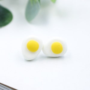 Egg Earrings, Plastic Post Earrings, Metal Free Earrings, Earrings for Sensitive Ears, Hypoallergenic Studs, Non Metal Earrings