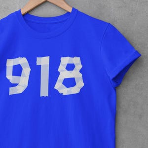 918 Painter's Tape T-Shirt | Tulsa Area Code Shirt | Oklahoma Graphic Tee | Minimalist Tape Design