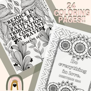24 Bible Verse Coloring Pages - Patterned and Floral