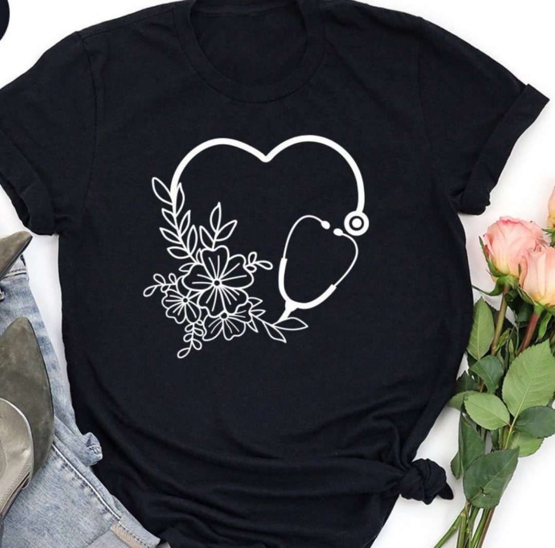 Nurse Heart Shirt, Nurse Stethoscope Shirt, Stethoscope Heart Shirt