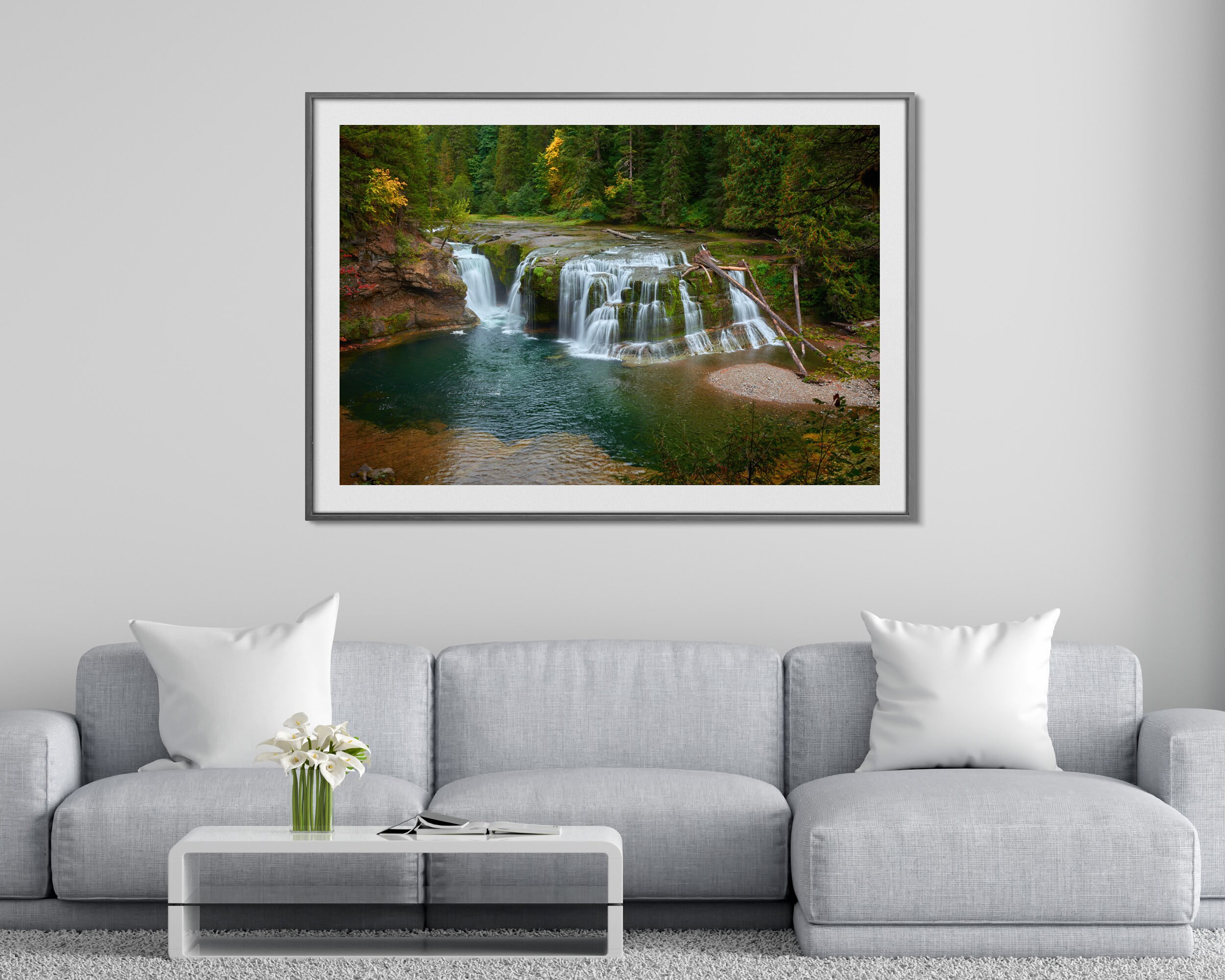 Lewis River Falls Autumn Photography, Scenic Photo of the Forest ...