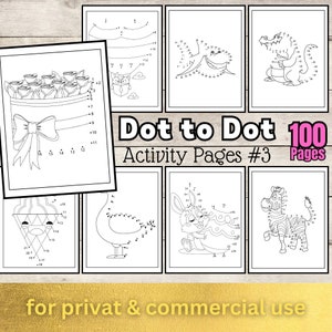 100 Dot to Dot Pages No 3 | Coloring Pages Kids and Toddlers | Connect the Dots | Dot-to-Dot Activity Pages | Digital Coloring Printable