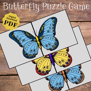 Animal Symmetry Puzzle Butterfly | Scissor skills and learn the colors | Montessori game for toddlers and kids | preschool learning
