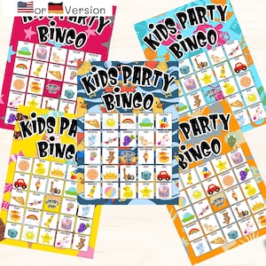Kids Bingo Game | Birthday Game Bingo for Kids | Funny Game for the Whole Family | download and printable