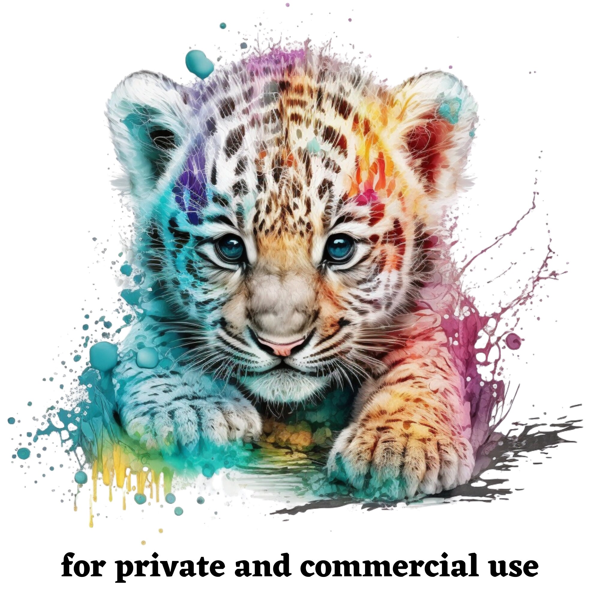 6 Cute Baby Tiger Sublimation PNG | Watercolour Images | Watercolor ...